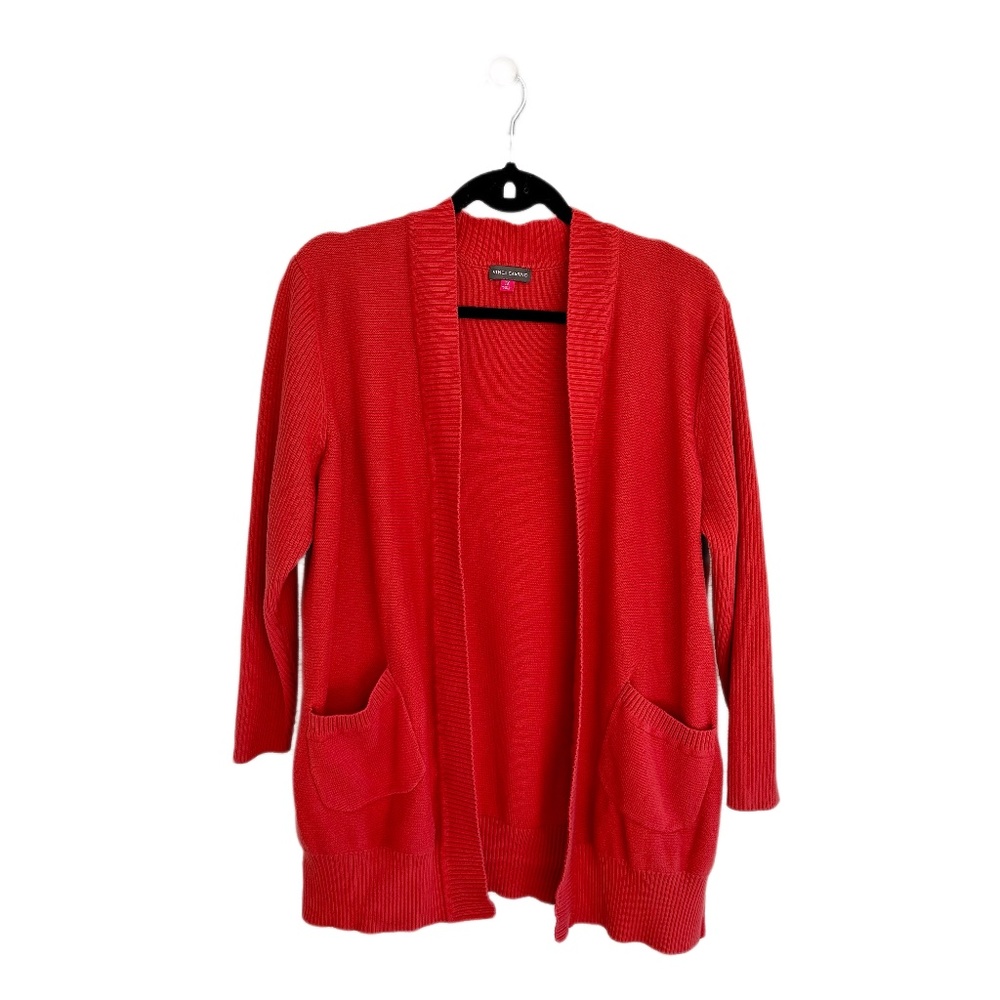 Vince Camuto plus size 1x coral red cartigan